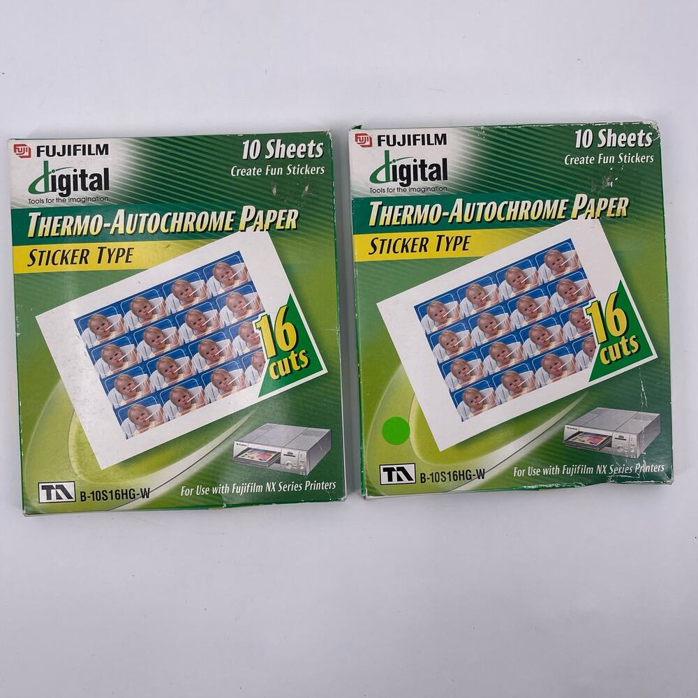 Vintage FujiFilm Thermo-Autochrome Sticker Paper 20 Sheets B-10S16HG-W 03/2002